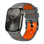For Apple Watch 46mm / 49mm / 45mm / 44mm / Charcoal Grey Orange