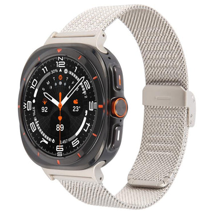 Integrated Buckle Embossed Milanese Metal Watch Band