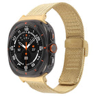 Integrated Buckle Embossed Milanese Metal Watch Band