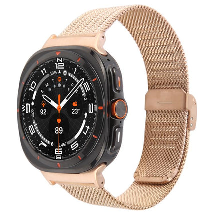 Integrated Buckle Embossed Milanese Metal Watch Band