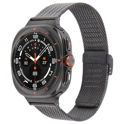 Integrated Buckle Embossed Milanese Metal Watch Band