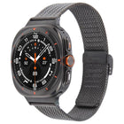 Integrated Buckle Embossed Milanese Metal Watch Band