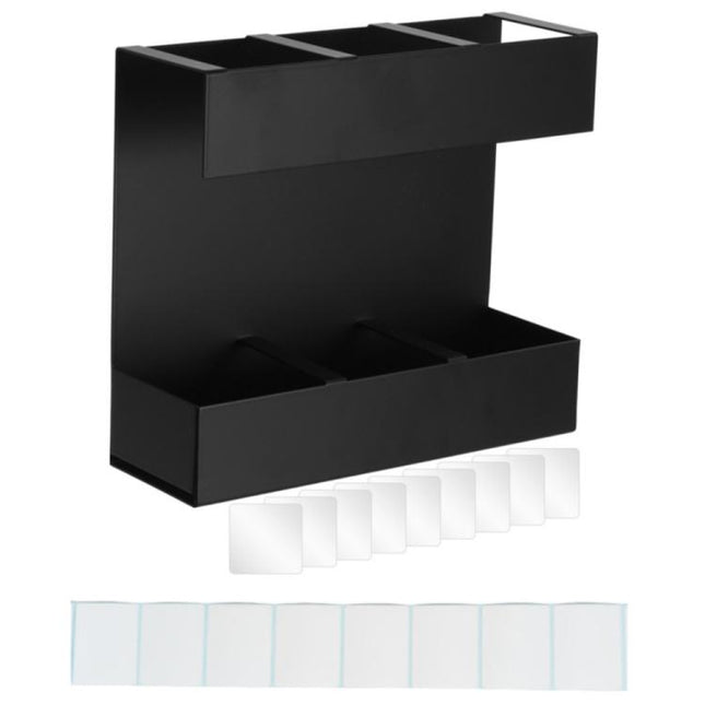 Three-grid Straw Cutlery Metal Storage Rack Kitchen Organizer, without Soft Magnetic Sheet, with 9pcs Soft Magnetic Sheet - DealBuddy