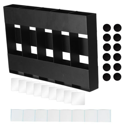 Five-grid Straw Cutlery Metal Storage Rack Kitchen Organizer, without Soft Magnetic Sheet, with 12pcs Soft Magnetic Sheet - DealBuddy