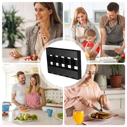 Five-grid Straw Cutlery Metal Storage Rack Kitchen Organizer, without Soft Magnetic Sheet, with 12pcs Soft Magnetic Sheet - DealBuddy