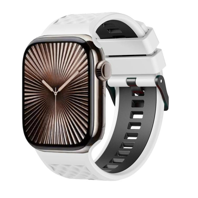 Diamond Texture Two Color Silicone Watch Band