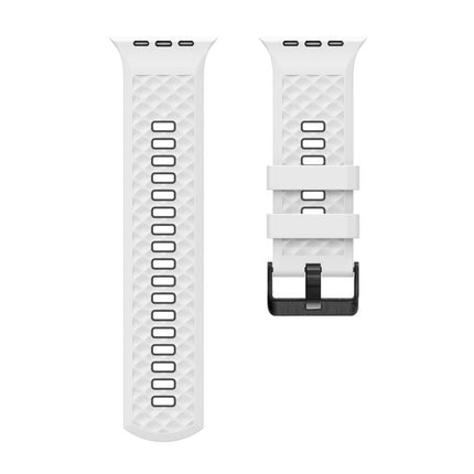 Diamond Texture Two Color Silicone Watch Band, For Apple Watch 46mm / 49mm / 45mm / 44mm - DealBuddy
