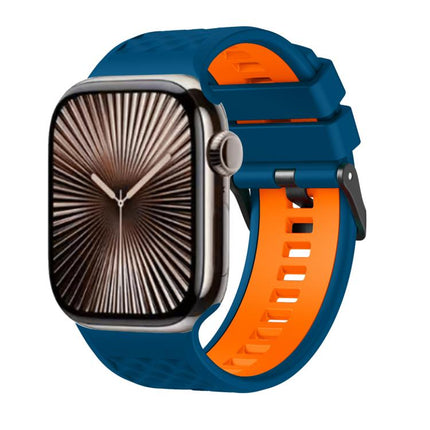 Diamond Texture Two Color Silicone Watch Band, For Apple Watch 46mm / 49mm / 45mm / 44mm - DealBuddy