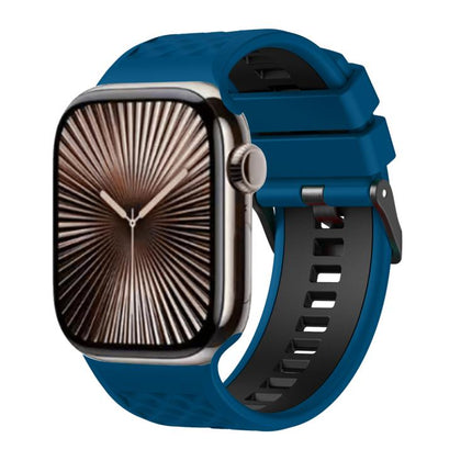 Diamond Texture Two Color Silicone Watch Band, For Apple Watch 46mm / 49mm / 45mm / 44mm - DealBuddy