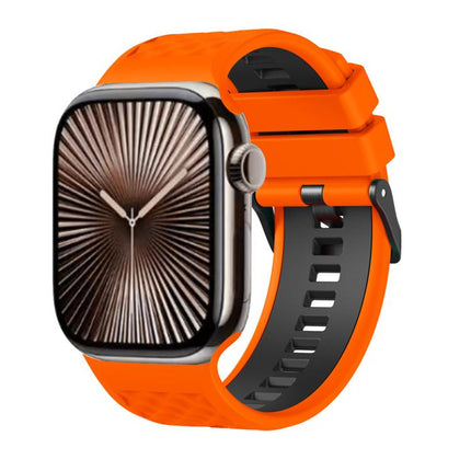 Diamond Texture Two Color Silicone Watch Band, For Apple Watch 46mm / 49mm / 45mm / 44mm - DealBuddy