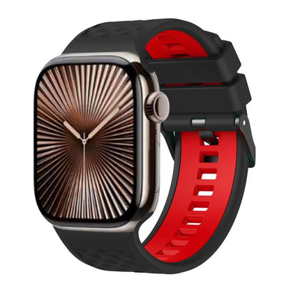 Diamond Texture Two Color Silicone Watch Band, For Apple Watch 46mm / 49mm / 45mm / 44mm - DealBuddy