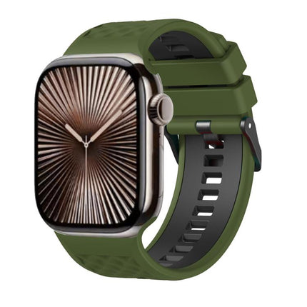 Diamond Texture Two Color Silicone Watch Band, For Apple Watch 46mm / 49mm / 45mm / 44mm - DealBuddy