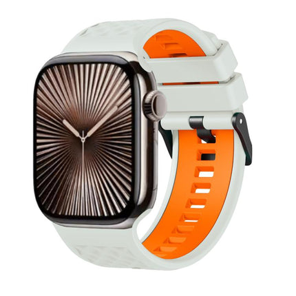 Diamond Texture Two Color Silicone Watch Band, For Apple Watch 46mm / 49mm / 45mm / 44mm - DealBuddy