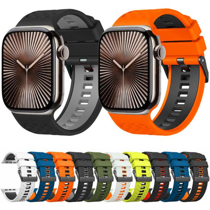 Diamond Texture Two Color Silicone Watch Band, For Apple Watch 46mm / 49mm / 45mm / 44mm - DealBuddy