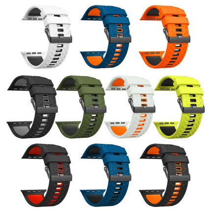Diamond Texture Two Color Silicone Watch Band, For Apple Watch 46mm / 49mm / 45mm / 44mm - DealBuddy