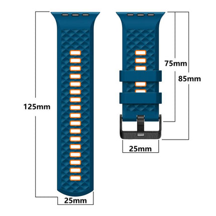 Diamond Texture Two Color Silicone Watch Band, For Apple Watch 46mm / 49mm / 45mm / 44mm - DealBuddy