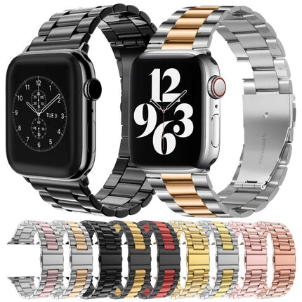xDfind Three Beads Fold Buckle Stainless Steel Watch Band, For Apple Watch 42 / 44 / 45 / 46 / 49mm, For Apple Watch 38 / 40 / 41 / S10 42mm - DealBuddy