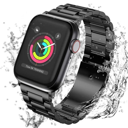 xDfind Three Beads Fold Buckle Stainless Steel Watch Band