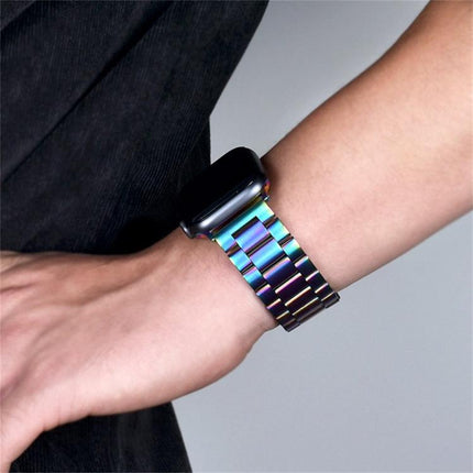 xDfind Three Beads Fold Buckle Stainless Steel Watch Band, For Apple Watch 42 / 44 / 45 / 46 / 49mm, For Apple Watch 38 / 40 / 41 / S10 42mm - DealBuddy