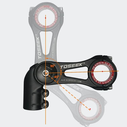 TOSEEK ST003 Aluminum Alloy Adjustable Angle Mountain Bike Stem