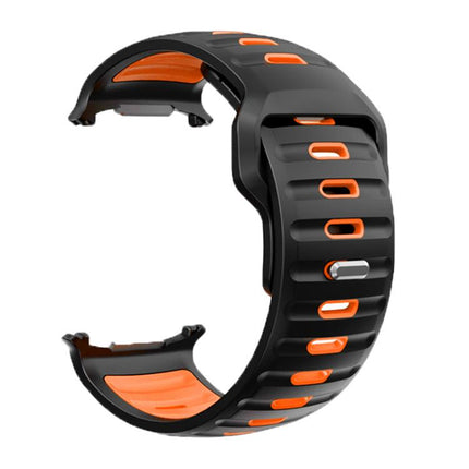 Striped Two Color Silicone Watch Band