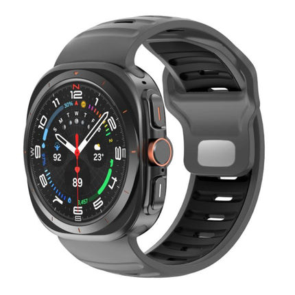 Striped Two Color Silicone Watch Band, For Samsung Galaxy Watch Ultra 47mm / Ultra 2025 - DealBuddy