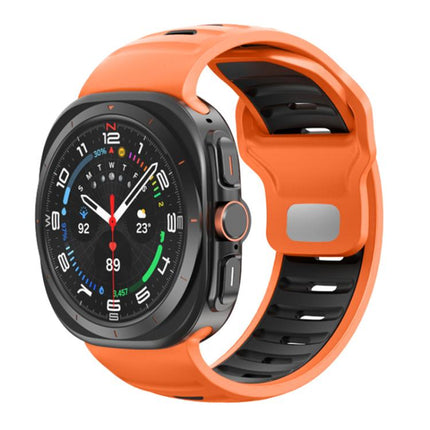 Striped Two Color Silicone Watch Band, For Samsung Galaxy Watch Ultra 47mm / Ultra 2025 - DealBuddy