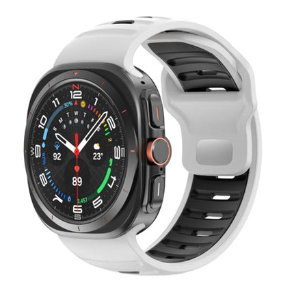 Striped Two Color Silicone Watch Band, For Samsung Galaxy Watch Ultra 47mm / Ultra 2025 - DealBuddy