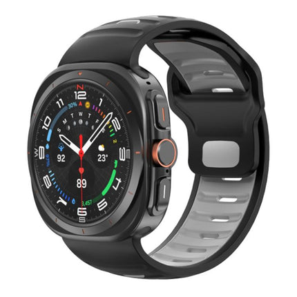 Striped Two Color Silicone Watch Band, For Samsung Galaxy Watch Ultra 47mm / Ultra 2025 - DealBuddy