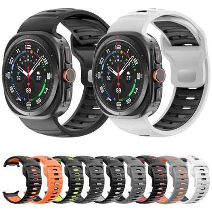 Striped Two Color Silicone Watch Band, For Samsung Galaxy Watch Ultra 47mm / Ultra 2025 - DealBuddy