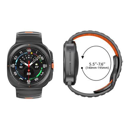 Striped Two Color Silicone Watch Band, For Samsung Galaxy Watch Ultra 47mm / Ultra 2025 - DealBuddy