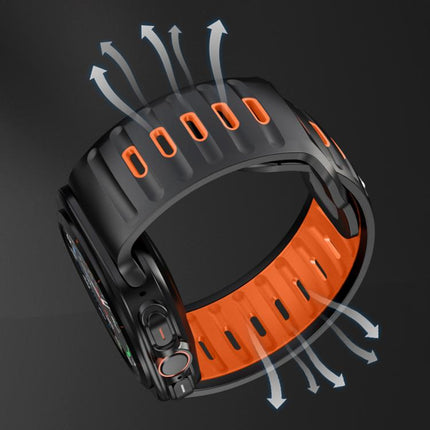Striped Two Color Silicone Watch Band