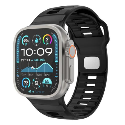 Checkered Reverse Buckle Silicone Watch Band, For Apple Watch 46mm / 49mm / 45mm / 44mm - DealBuddy
