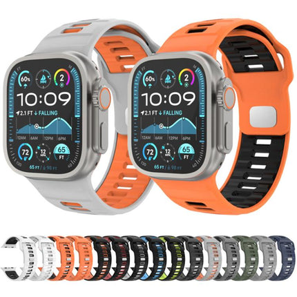 Checkered Reverse Buckle Silicone Watch Band, For Apple Watch 46mm / 49mm / 45mm / 44mm - DealBuddy