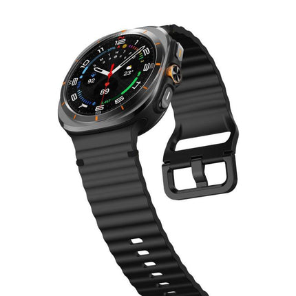 For Samsung Galaxy Watch8 Classic 46mm / Watch8 44mm / 40mm xDfind Wavy Grain Stitched Silicone Watch Band, L - DealBuddy