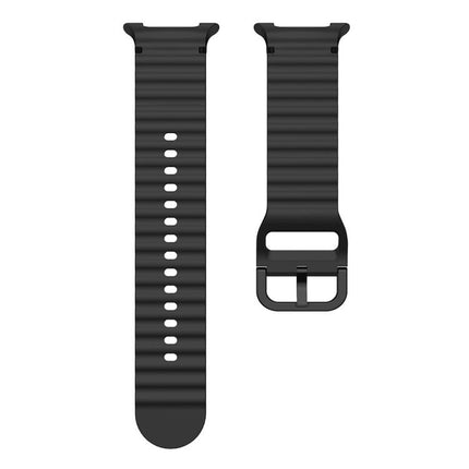 For Samsung Galaxy Watch8 Classic 46mm / Watch8 44mm / 40mm xDfind Wavy Grain Stitched Silicone Watch Band, L - DealBuddy