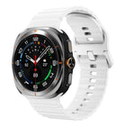 For Samsung Galaxy Watch8 Classic 46mm / Watch8 44mm / 40mm xDfind Wavy Grain Stitched Silicone Watch Band, L - DealBuddy