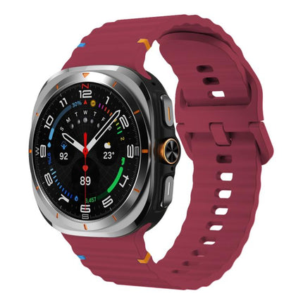 For Samsung Galaxy Watch8 Classic 46mm / Watch8 44mm / 40mm xDfind Wavy Grain Stitched Silicone Watch Band, L - DealBuddy