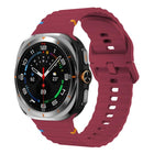 For Samsung Galaxy Watch8 Classic 46mm / Watch8 44mm / 40mm xDfind Wavy Grain Stitched Silicone Watch Band, L - DealBuddy