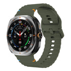 For Samsung Galaxy Watch8 Classic 46mm / Watch8 44mm / 40mm xDfind Wavy Grain Stitched Silicone Watch Band, L - DealBuddy