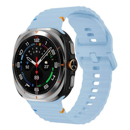 For Samsung Galaxy Watch8 Classic 46mm / Watch8 44mm / 40mm xDfind Wavy Grain Stitched Silicone Watch Band, L - DealBuddy