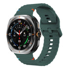 For Samsung Galaxy Watch8 Classic 46mm / Watch8 44mm / 40mm xDfind Wavy Grain Stitched Silicone Watch Band, L - DealBuddy