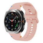 For Samsung Galaxy Watch8 Classic 46mm / Watch8 44mm / 40mm xDfind Wavy Grain Stitched Silicone Watch Band, L - DealBuddy