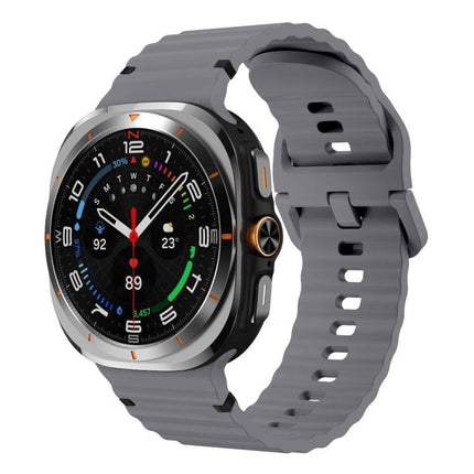 For Samsung Galaxy Watch8 Classic 46mm / Watch8 44mm / 40mm xDfind Wavy Grain Stitched Silicone Watch Band