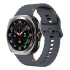 For Samsung Galaxy Watch8 Classic 46mm / Watch8 44mm / 40mm xDfind Wavy Grain Stitched Silicone Watch Band, L - DealBuddy