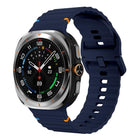 For Samsung Galaxy Watch8 Classic 46mm / Watch8 44mm / 40mm xDfind Wavy Grain Stitched Silicone Watch Band, L - DealBuddy