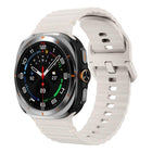 For Samsung Galaxy Watch8 Classic 46mm / Watch8 44mm / 40mm xDfind Wavy Grain Stitched Silicone Watch Band, L - DealBuddy