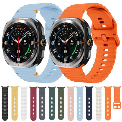 For Samsung Galaxy Watch8 Classic 46mm / Watch8 44mm / 40mm xDfind Wavy Grain Stitched Silicone Watch Band, L - DealBuddy