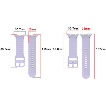 For Samsung Galaxy Watch8 Classic 46mm / Watch8 44mm / 40mm xDfind Wavy Grain Stitched Silicone Watch Band, L - DealBuddy