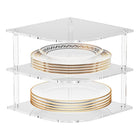YX165 Acrylic 3 Tier Corner Plates and Bowls Organizer Shelf